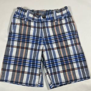 Janie and Jack Boys Blue/Wht/Grey Plaid Shorts Size 4